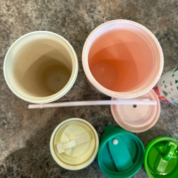 LOT Kate Spade New York Thermal Travel Acrylic Coffee Mug Tumblers - Picture 3 of 7